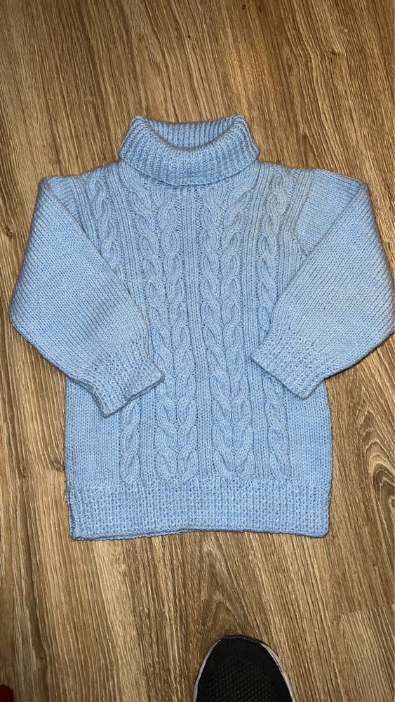 Golf sweter hand made dziewczynka chłopiec sesja zima 86-92 cm p2