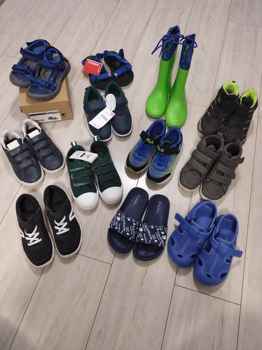 Zestaw 12 par butów dla chłopca r. 32/33/34