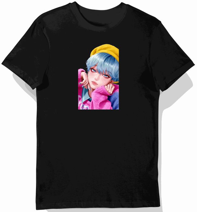 Koszulka dziecięca czarna, postać anime, kolorowa 116