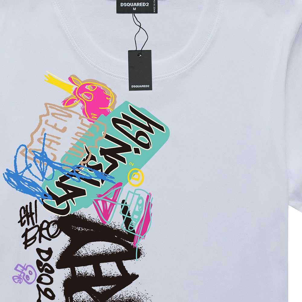 DSQUARED2 T-SHIRT - XL - Koszulka męska biała