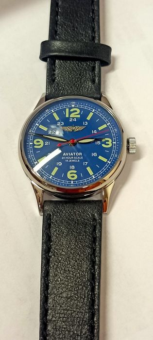 Raketa Aviator . Piękny . Duży . 38.5 mm