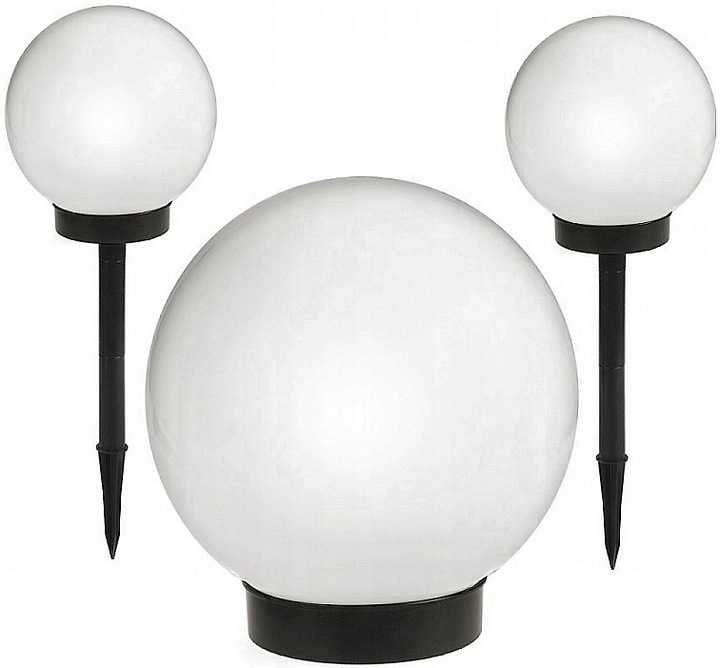 4x lampa solarna ogrodowa mocna biała KULA LED XXL zestaw nowe zapakow