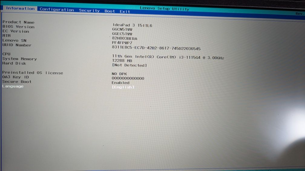 Ноутбук Lenovo ideapad 3 15ITL6 Intel i3-1115G4 /RAM 12 ЧИТАТИ УВАЖНО!