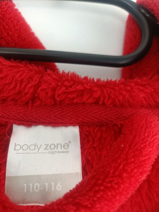 Szlafrok dziewczynki chłopca 110/116 czerwony ciepły miekki