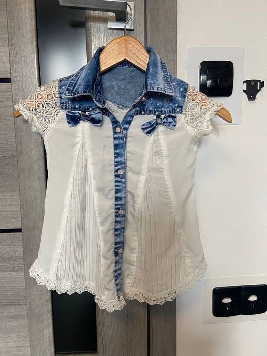 Джинсова рубашка для дівчинки