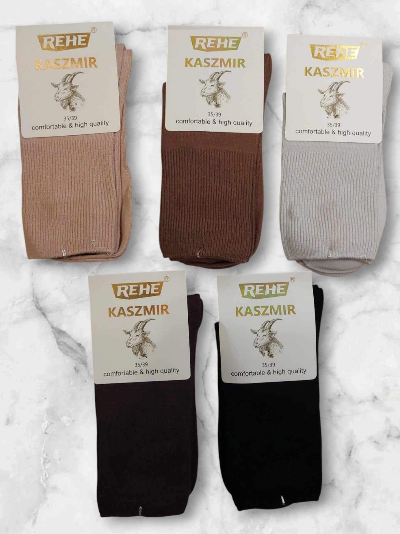 Skarpety damskie kaszmirowe 5 par