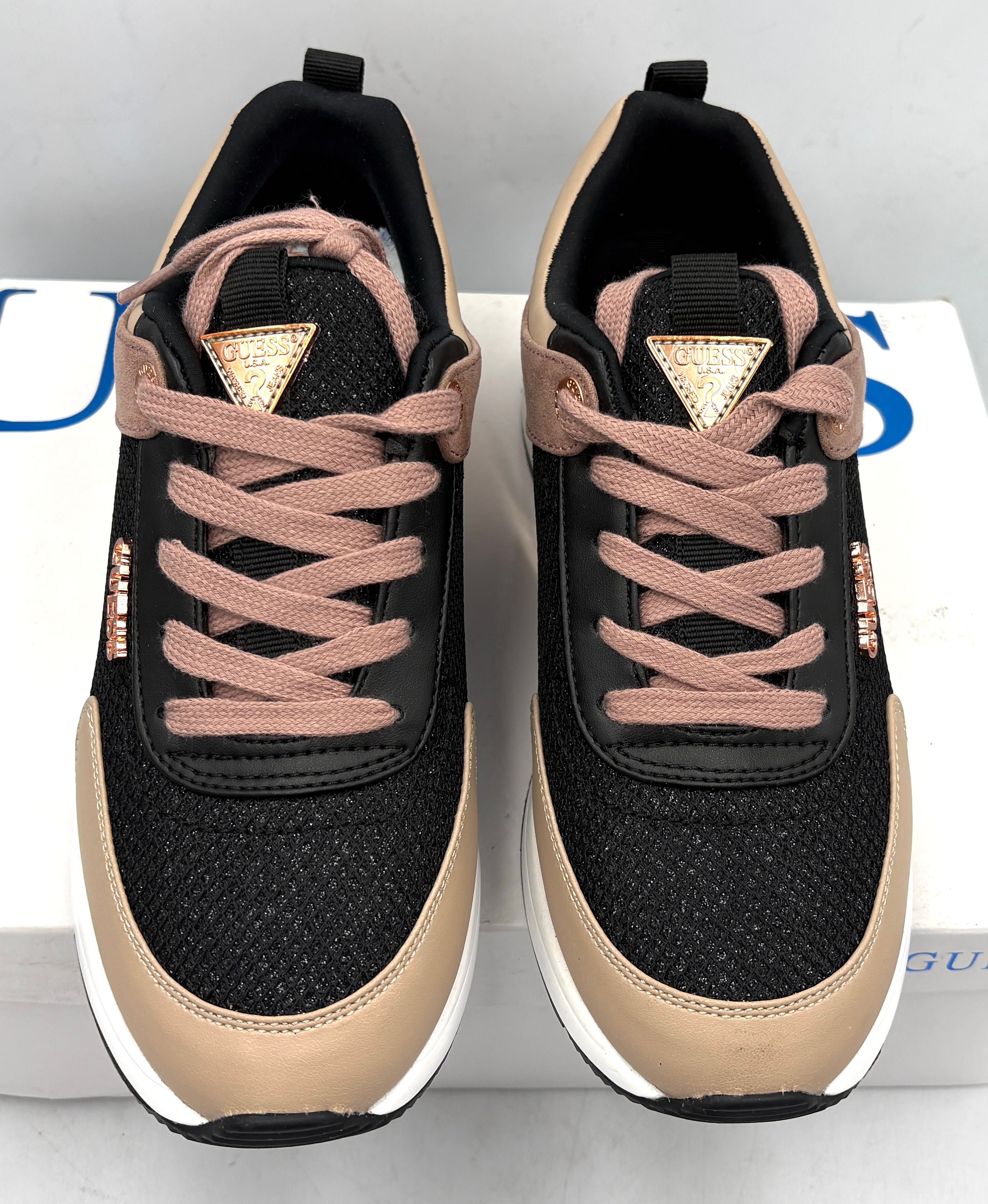 ‼️Nowe oryginalne sneakersy GUESS Marlyn3 różowe czarne 38 AZ 153