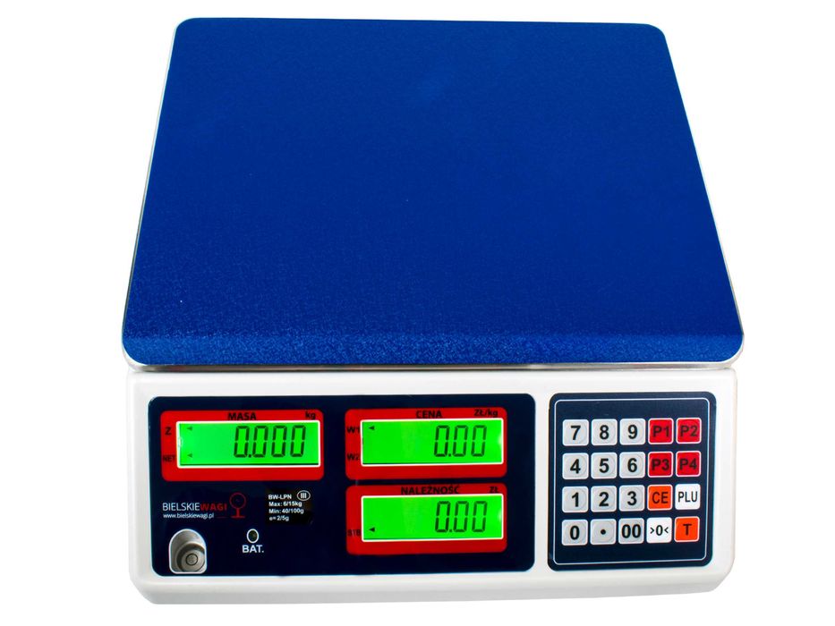 Elektroniczna Waga Kalkulacyjna Sklepowa 30kg z LEGALIZACJĄ Akumulator