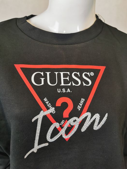 Nowa oryginalna bluzka Guess Icon czarna XS