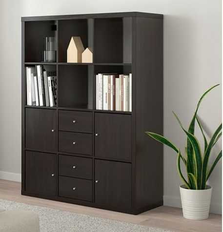 Regał IKEA KALLAX 6 wnęk czarnybrąz –idealny stan, elegancki i pojemny