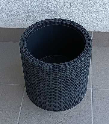 osłonka donica ze sztucznego rattanu średnia, nowa