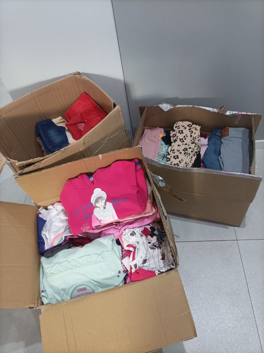 3KARTONY odzieży dziecięcej dla dziewczynki (r.62-128)