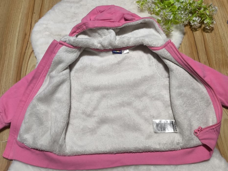 Cieoła bluza z futerkiem 98-104 dla dziewczynki różowa Lupilu