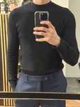 Golf męski czarny prążkowany elegancki sweter