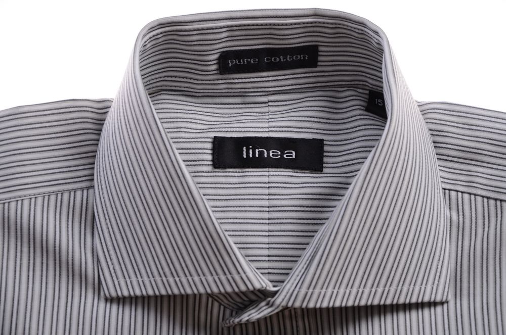LINEA koszula na spinki w beżowe prążki k 38