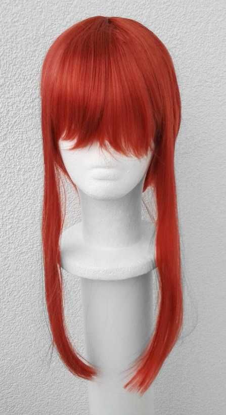 Chainsaw Man Makima czerwona długa peruka z warkoczem cosplay wig