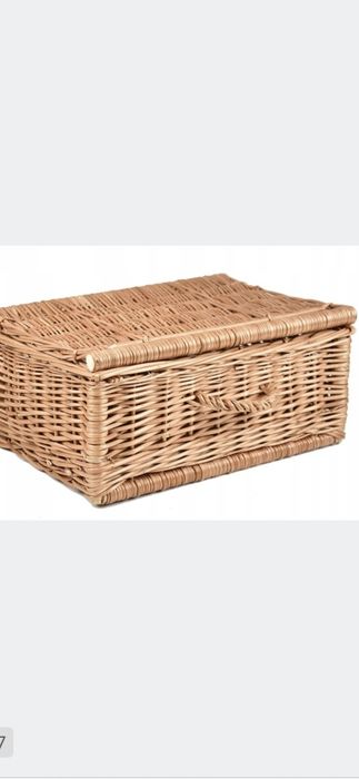 Wiklinowy Kosz Walizka  Piknikowy Kuferek