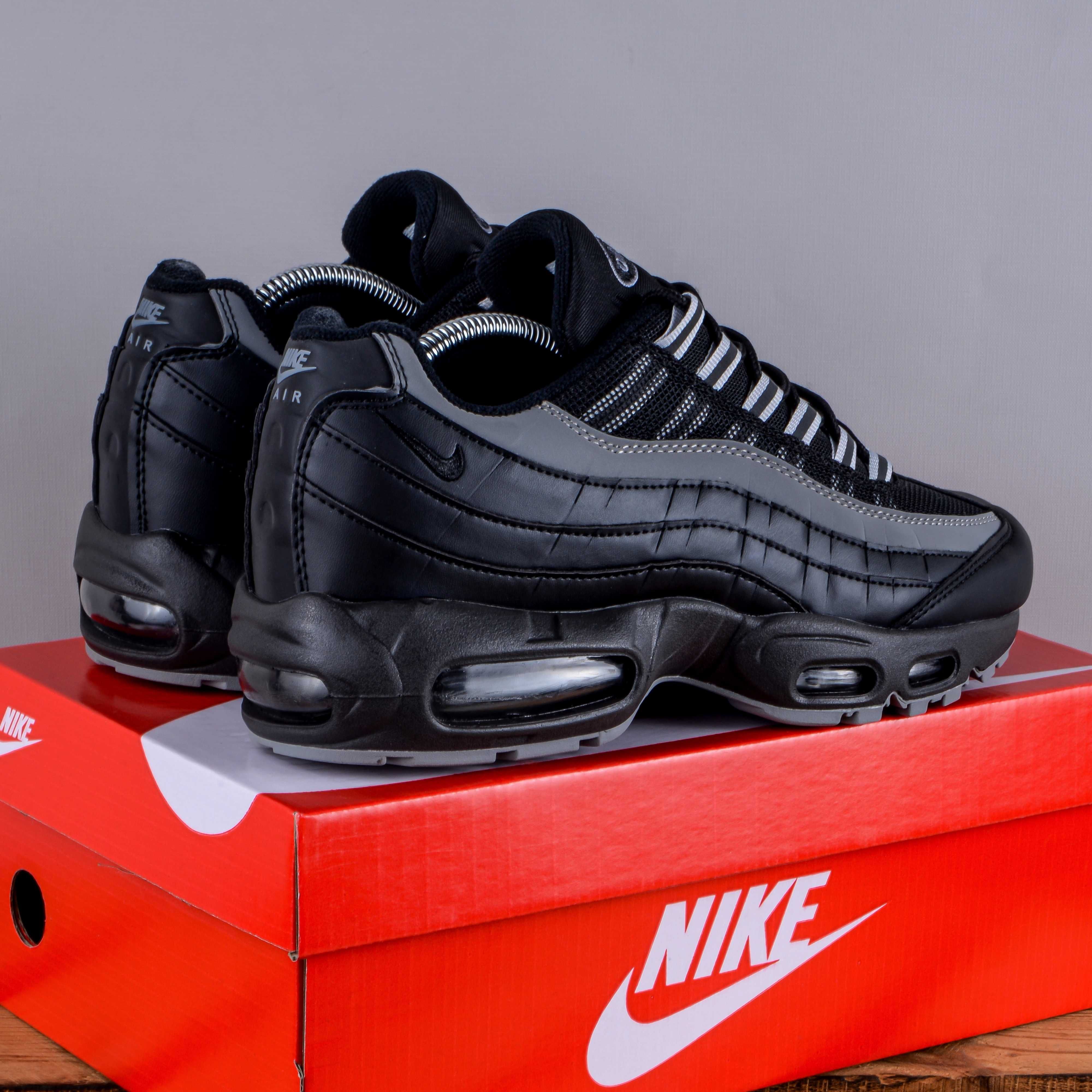 (1662) Чоловічі Кросівки Nike Air Max 95 чорні з сірим (41-45) В,єтнам