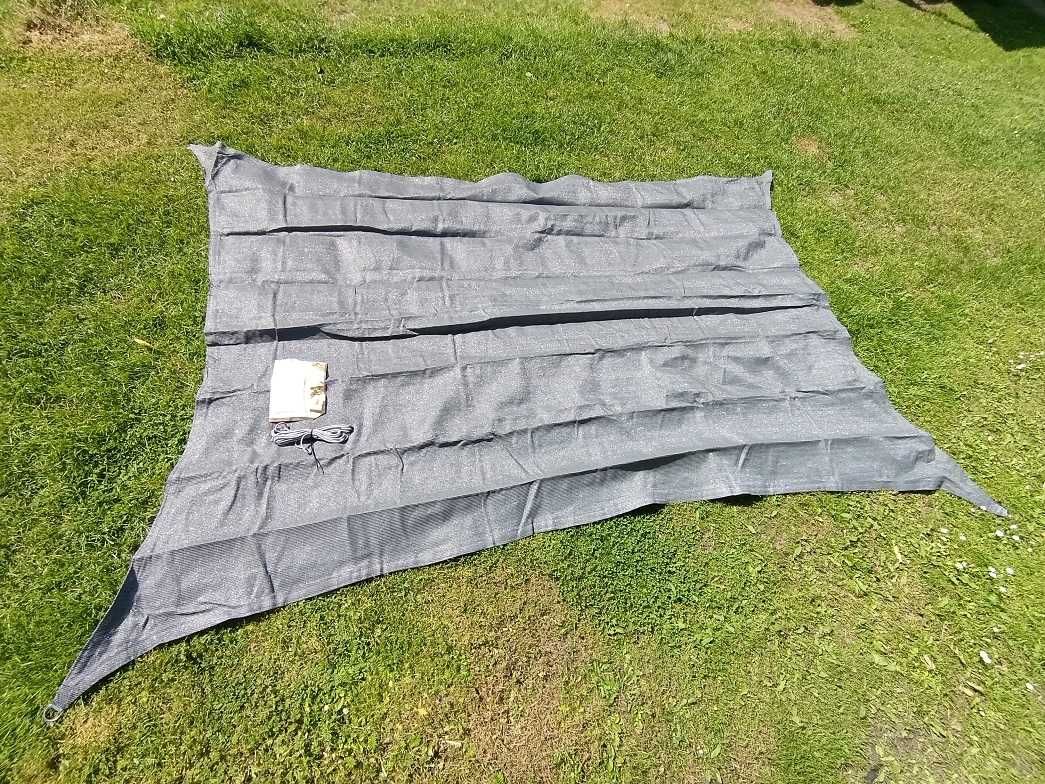 Żagiel przeciwsłoneczny osłona UV 2X3M HDPE Szary prostokąt Relaxdays