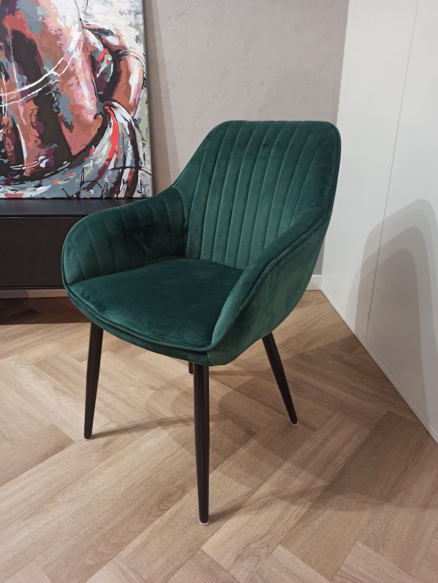 Zestaw 6 krzeseł Krzesła tapicerowane zielone