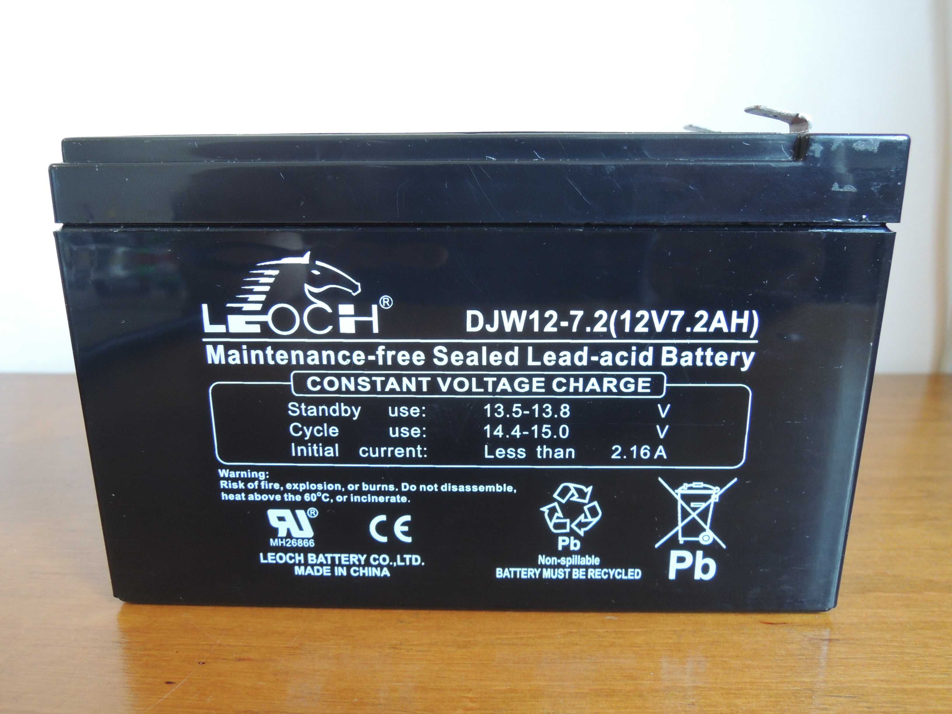 AGM аккумулятор Leoch DJW 12-7.2 (12V 7.2AH), не рабочий