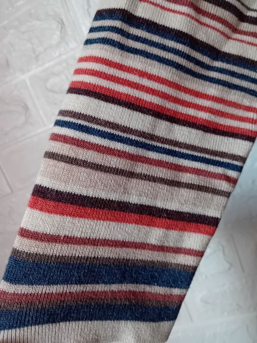 Sweter damski Principles w paski, dekolt V, rękaw 3/4 100% bawełna