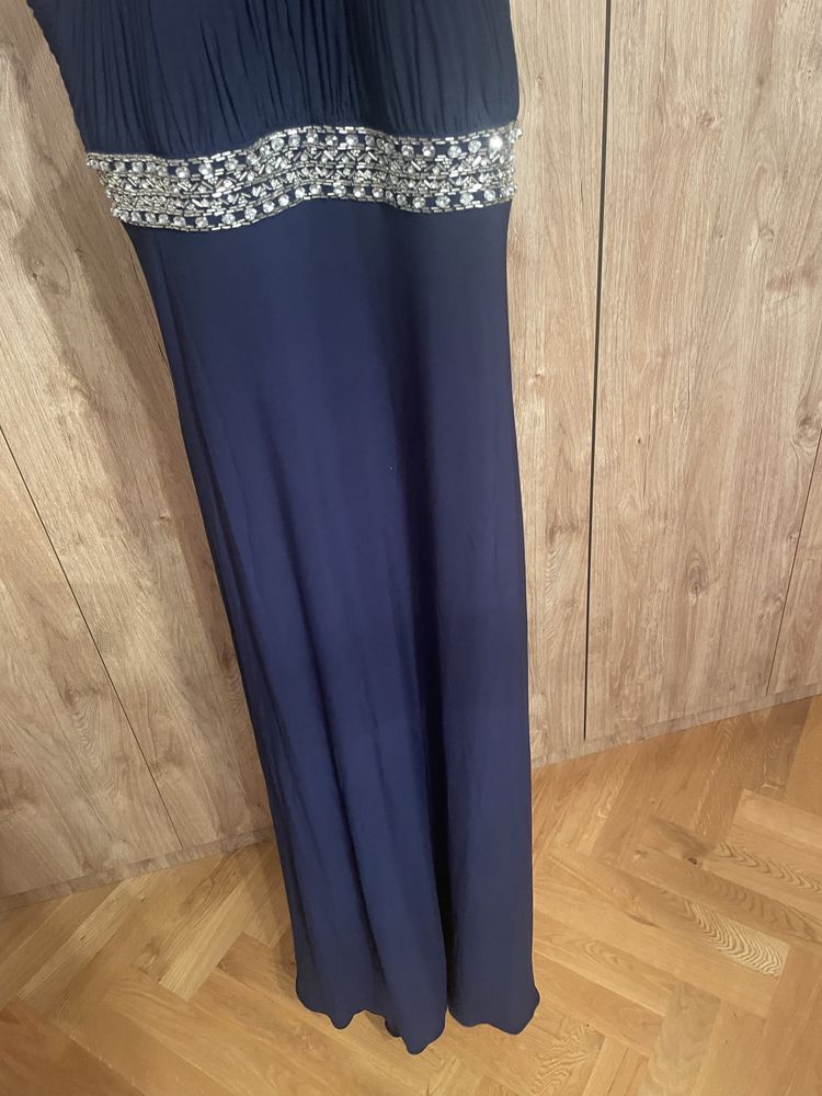 Granatowa długa sukienka JS Boutique M 38 maxi