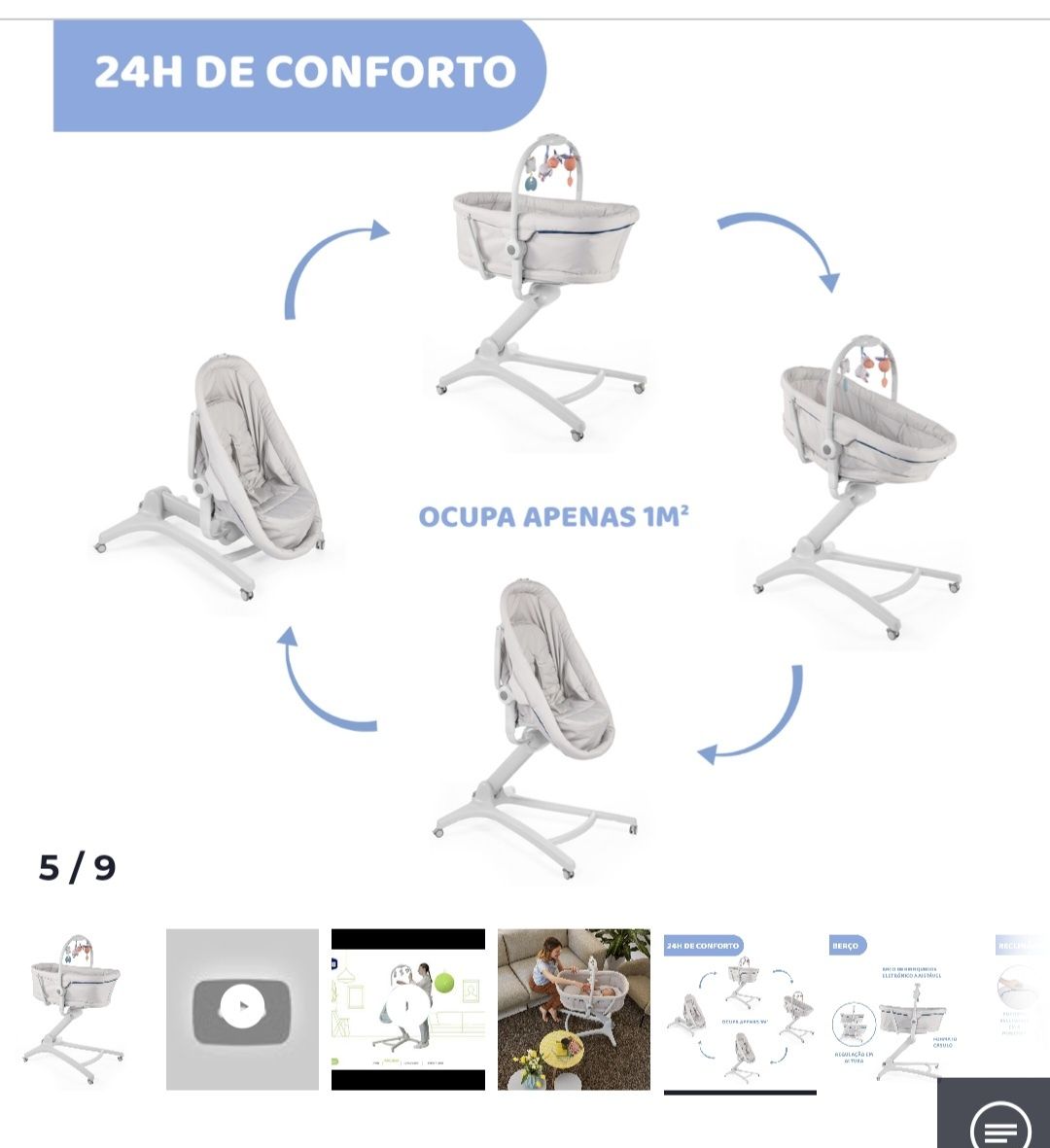 Baby hug 4 em 1 + kit de refeicao e lencois
