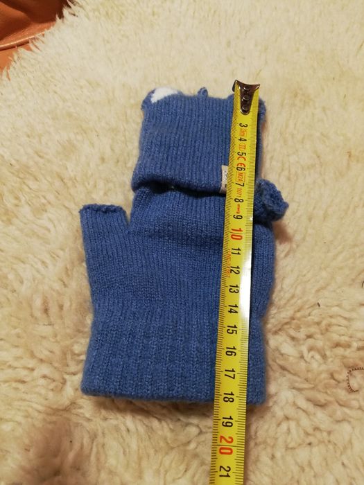 Rękawiczki wełniane bez palców z klapką kotki Fish Cat XS/S/M