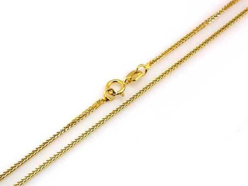 Łańcuszek złoty splot lisi ogon 1 mm PR 585 42 cm