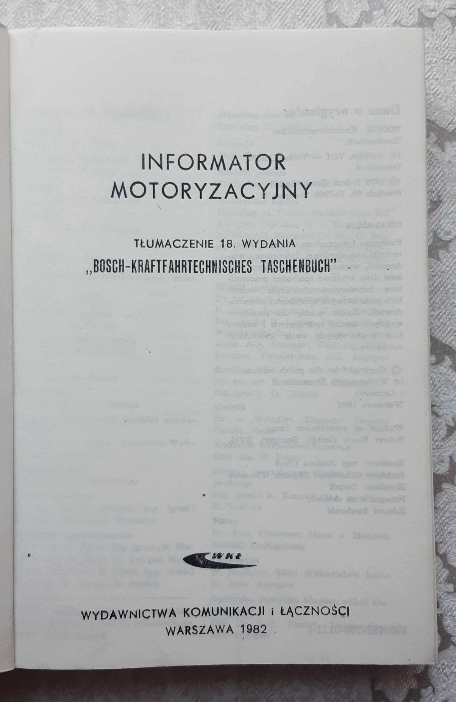 Książka "Informator motoryzacyjny Bosch"