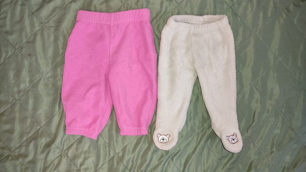 Spodenki niemowlęce polarowe, rozmiar 56 i 62