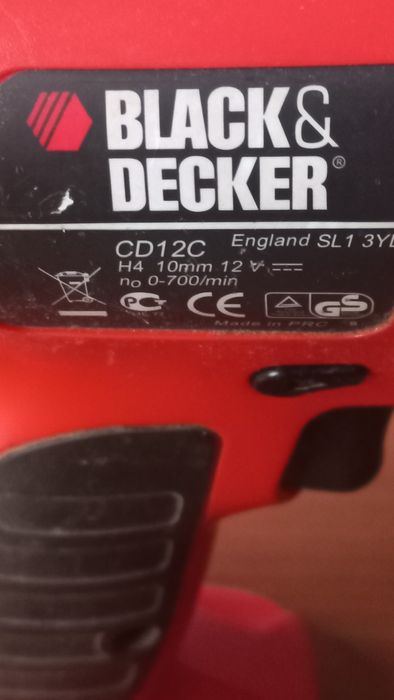 Wkrętarka Black & Decker 12v  ( sam pistolet)