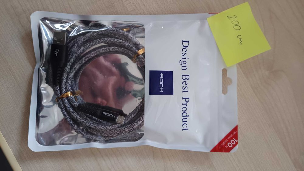 Kabel USB Micro 200cm czarny (2m) - ROCK (nowy)