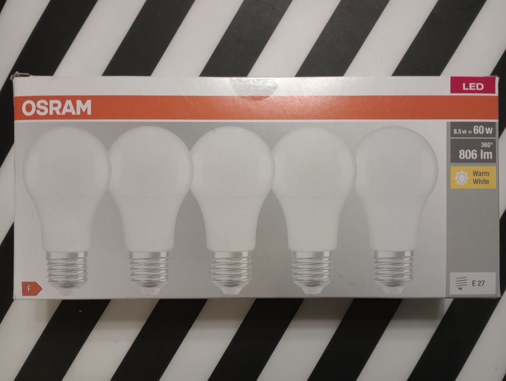 5szt. Żarówka LED 8,5W E27 806lm 2700K OSRAM