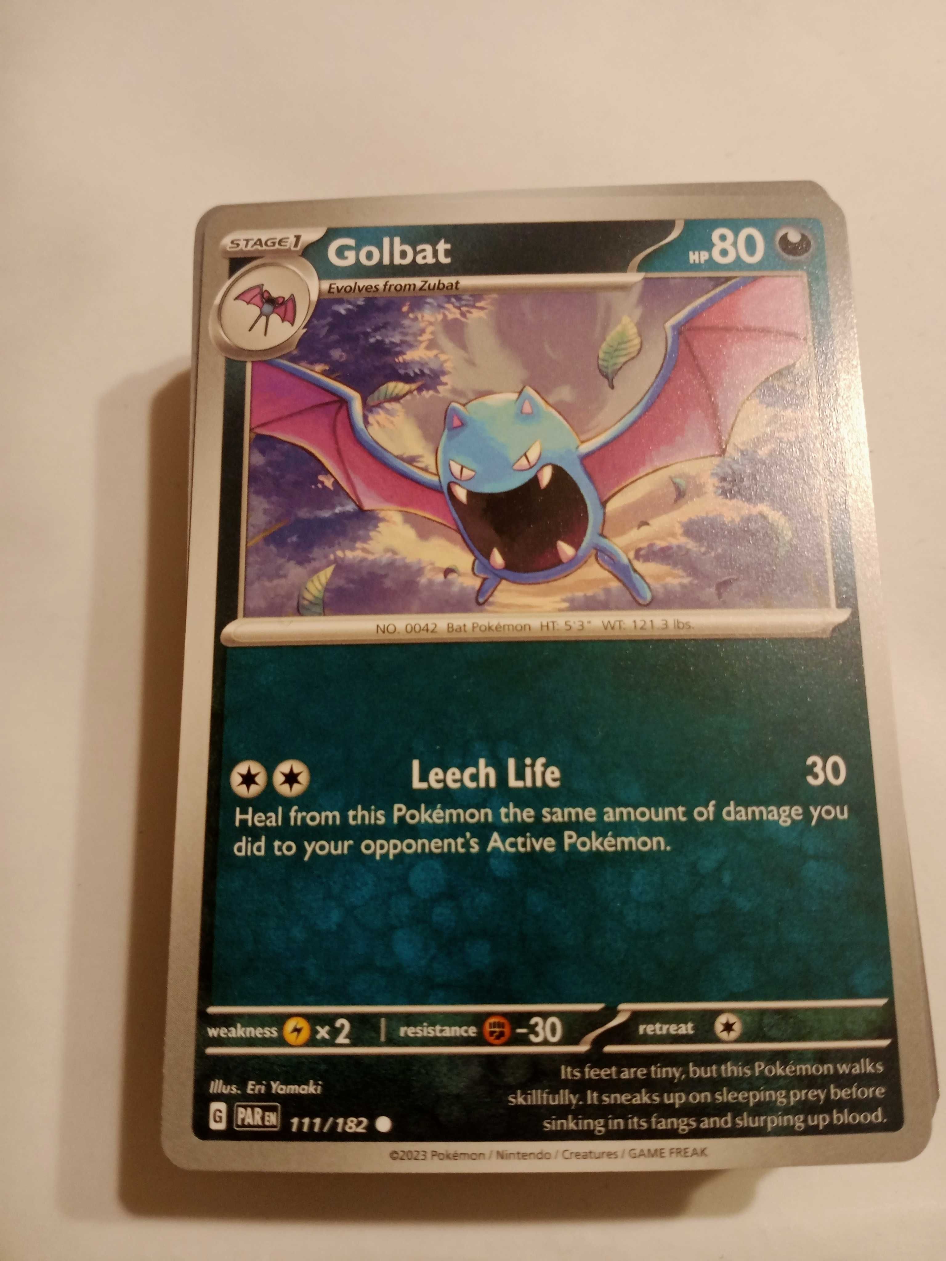 Karta Pokemon Scarlet and Violet Paradox Rift 111/182 Golbat, nowa