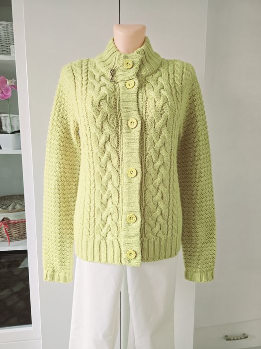 Sweter cytrynowy zapinany półgolf 40/42