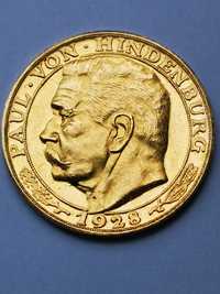 Niemcy Republika weimarska medal złoto 900 Paul von Hindenburg rzadki