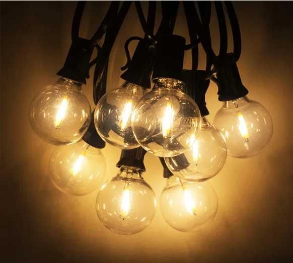 21M LED Festoon String Light G40 Lamp Solar Power LED