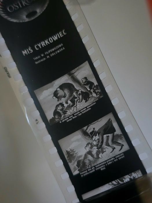 Bajka na rzutnik Miś cyrkowiec  Bajka na kliszy prl retro klisze