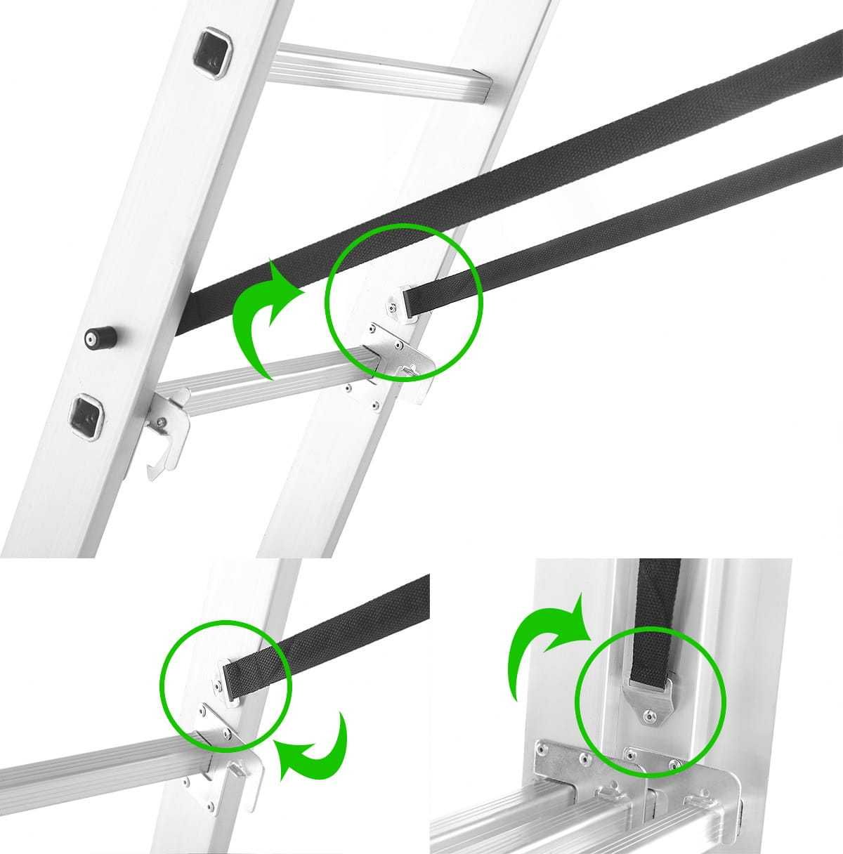 Drabina aluminiowa wielofunkcyjna 3x14 PRO na schody hak GRATIS