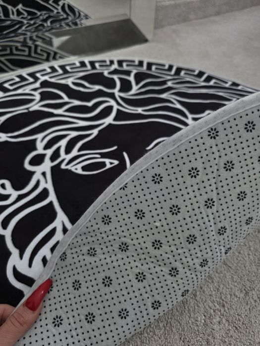 Dywan versace  80 cm czarny WELUR glamour