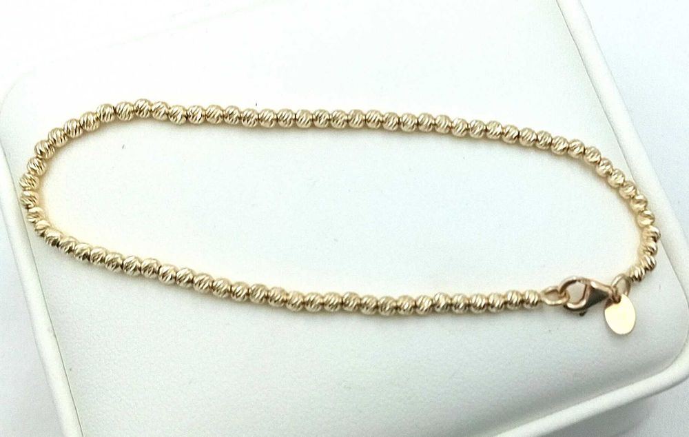 Złota bransoletka diamentowana 18 cm próba 585 NOWA Kulki/Fajne Okazje