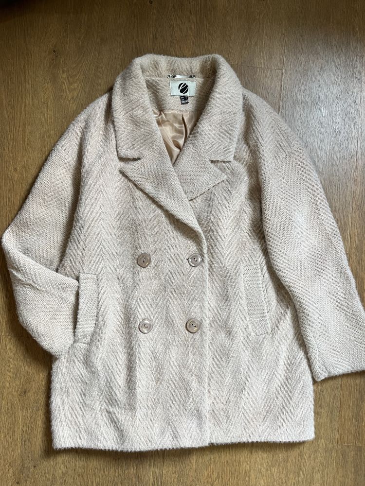 Пальто базове L персикового кольору (S,M oversize)