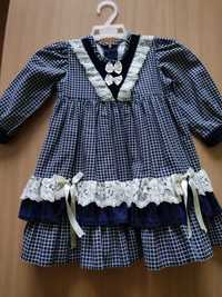 Granatowa sukienka dziewczęca