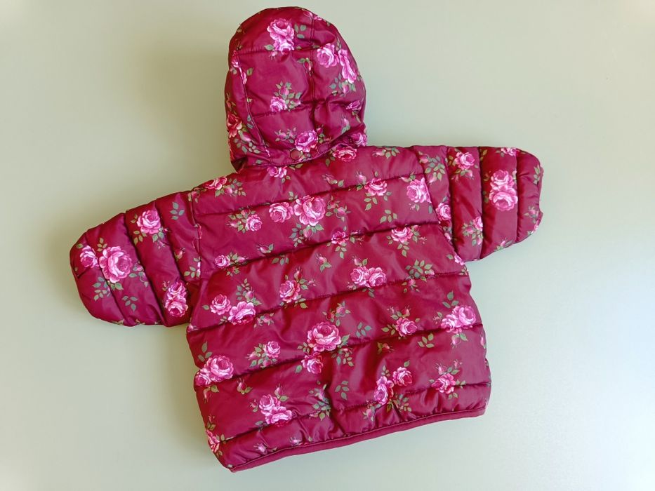Ciepła i Urocza Kurteczka Zimowa H&M w Kwiaty - Rozmiar 62