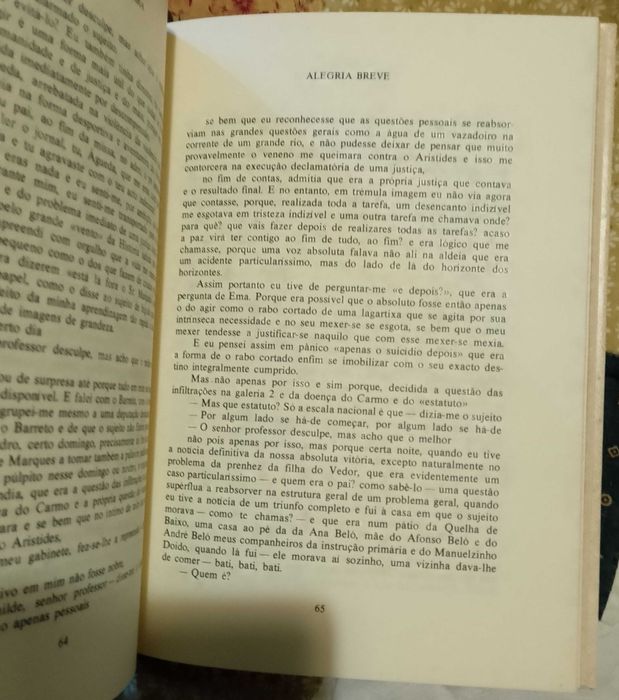 Alegria breve, Vergílio Ferreira
