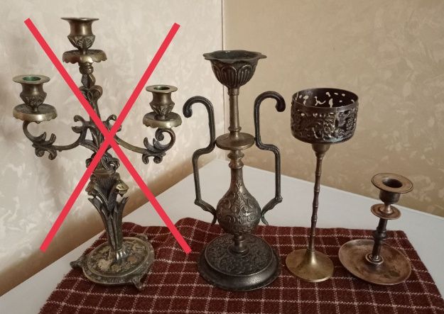 Подсвечники. Бронза. Китайский сервис . Фарфор.На случай блекаута.