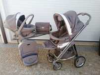 Conjunto carrinho com cadeira +ovo e isofix + saco Bebécar