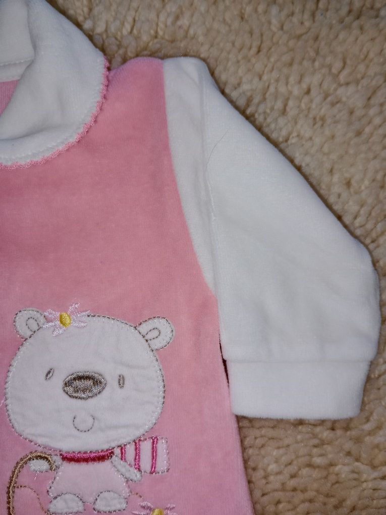 Babygrow veludo rosa